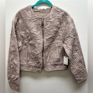 Dex Women's Floral Quilted Bomber Jacket - Faded Rose